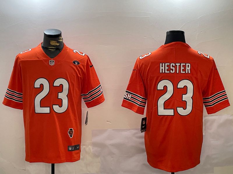 Men Chicago Bears #23 Hester Orange 2024 Nike Limited NFL Jersey style 1->chicago bears->NFL Jersey